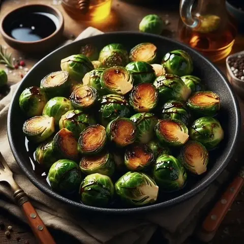 Sautéed Brussels Sprouts with Balsamic Glaze