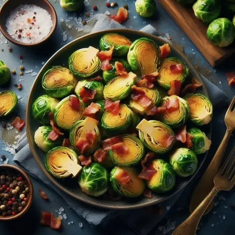 Roasted Brussels Sprouts with Bacon